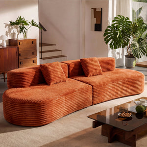 108.6-Inch Curved Combination Sofa with Modern Cloud Pattern