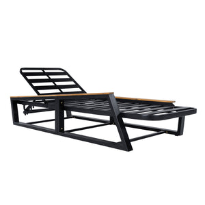 5-Piece Outdoor Chaise Lounge Set, 2 Adjustable Recliners