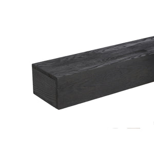 48'' Embossed Fireplace Mante, Wall Mounted Floating Shelf - Black
