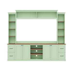 4-in-1 Entertainment Center Wall Unit with Bookshelf for TVs Up to 70"