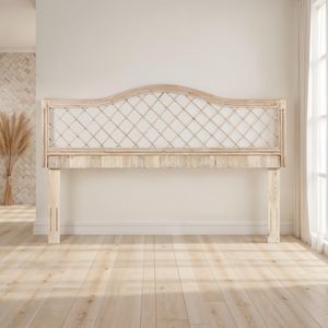 King Size Rattan Headboard Adjustable Bed