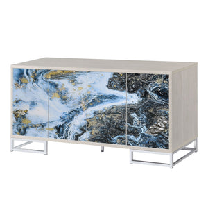 Liam Marble Paint Console Cabinet - Multi