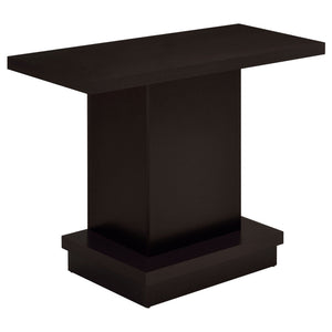 Fiona - Pedestal Console Table With Geometric Design - Cappuccino