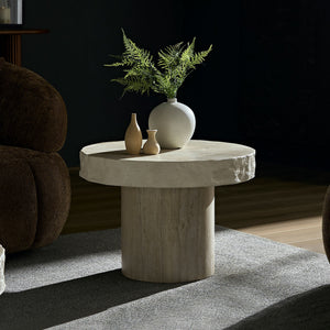 23.82 Inch Faux Mars Textural Patterns Coffee Table