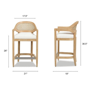 Americana - Mid-Century Modern Cane Back Counter Stool
