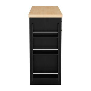 Kitchen Sideboard With Sliding Door Cabinet, 3 Tier Spice Rack