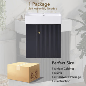Modern Floating Bathroom Vanity With Ceramic Basin Perfect For Small Bathrooms