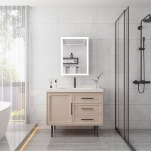 Bathroom Medicine Cabinet With Lights, LED Medicine Cabinet With Mirror, Lighted Medicine Cabinet With Defogger