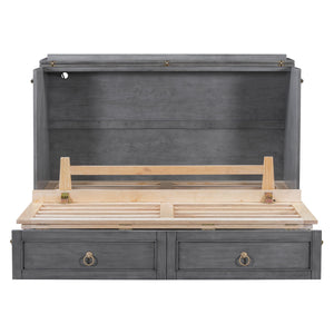 Murphy Bed With Large Drawers And Stylish Design