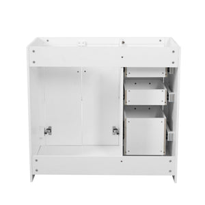 Retro Style Bathroom Vanity, 3 Drawers & Soft Closing Doors