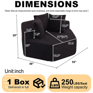 54-inch Modern-style Hexagonal Single Lounge Chair