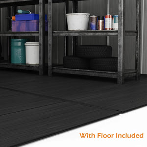 8x8 Ft Resin Outdoor Storage Shed with Floor