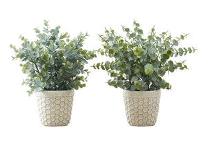 13" Tall Artificial Eucalyptus Grass Plant Set of 2