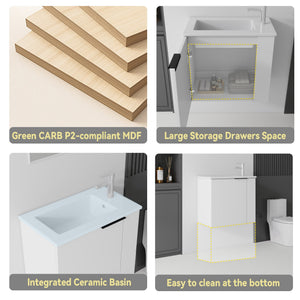 22 Inch Floating Bathroom Vanity with Sink, Soft-Close Door, Ceramic Sink, Plywood