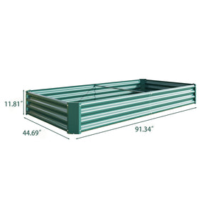 Raised Garden Bed Kit - Metal Raised Bed Garden 7.6x3.7x0.98ft