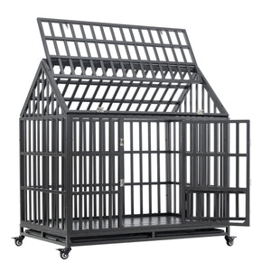 Heavy Duty Dog Crate Lockable Wheels