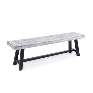 Tranquilizer Outdoor Acacia Wood Bench With Slat Panel Design