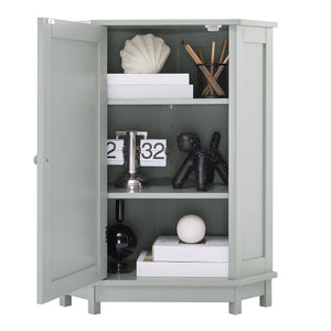 Grey Bathroom Cabinet Triangle Corner Storage With Adjustable Shelf