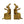 3.9x2.8x6.9' Sitting Rabbit Bookends With Antique Gold Finish