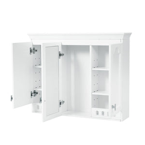Wall Mount Mirror Cabinet With Adjustable Shelves, Soft Closing Hinges