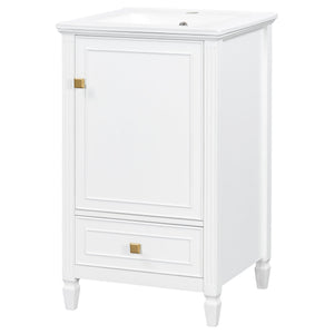 20" Bathroom Vanity with Ceramic Sink and Storage Cabinet