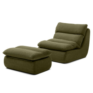 32" Bean Bag Chair with Ottoman