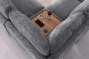 Celine - Fabric Corner Sectional Sofa With Right-Facing Chaise, Cupholders, And Charging Ports