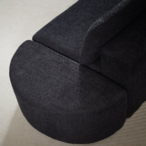 106.3-Inch V-Shaped Modular Sofa Set in Chenille Fabric