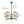 5 Light Chandelier, Textured Glass Pendant Light, (Not Including The Bulb) For Living Room - Black / Gold