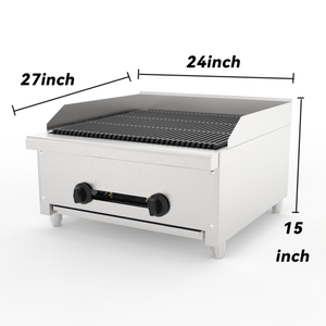 24 Inch Commercial Gas Lava Rock Charbroiler