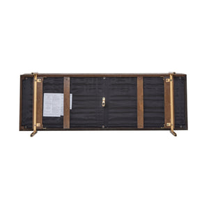 Thorian Luxury Upholstered Ottoman Bench with Channel Tufting and Metal Base