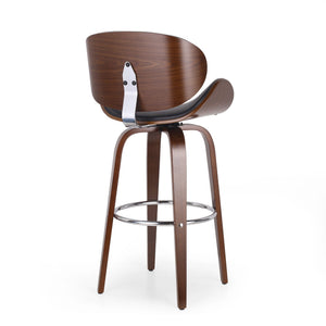 Lumos Mid Century Modern Upholstered Swivel Barstool