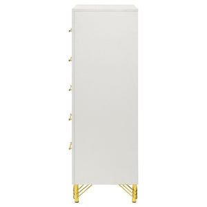 Chesney - 5 Drawer Chest With Trim - White