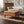 Upholstered PU Leather Ottoman, Solid Wooden Legs