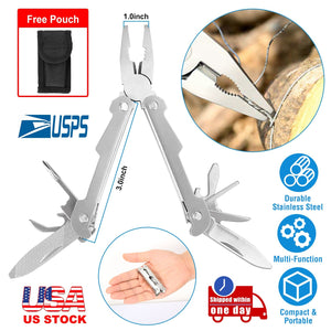 13-in-1 Pocket Knife Pliers Stainless Steel Outdoor Survival MultiTool for Camping Hiking