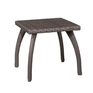 Luminant Outdoor Side Table With Iron Frame - Brown