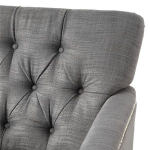 Harrison Tufted Club Chair with Button Tufted Back and Birch Wood Legs