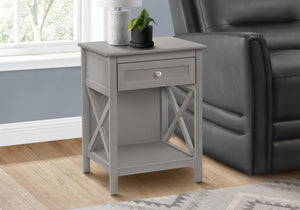 Accent End Table, 2 Tier, Storage Drawer, Transitional Style