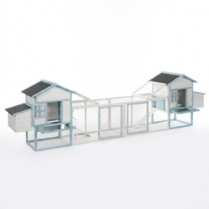 Large Wooden Chicken Coop with Double Nesting Boxes