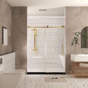 Frameless Shower Door, Smooth Sliding Tracks
