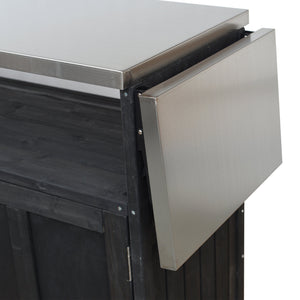Foldable Outdoor Kitchen Island Patio Mobile Kitchen Cart