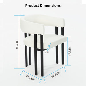 Modern Dining Upholstered Barrel Chair With Curved Back And Armrests