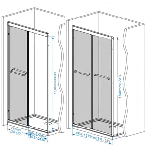 Double Sliding Shower Door With Explosion Proof Film