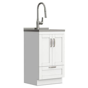Reed - Deluxe Laundry Cabinet With Pull-Out Faucet And Stainless Steel Sink