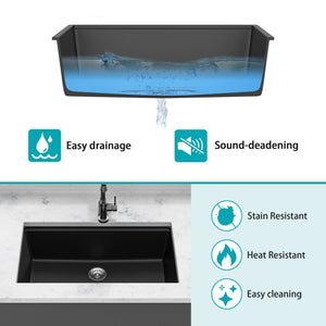 Quartz Kitchen Sink, Granite Composite Workstation Undermount