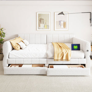 Upholstered Platform Bed With USB Charging