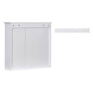 Bathroom Vanity With Medicine Cabinet, Royal Mirror Cabinet, Modern Bathroom Storage Cabinet With 2 Soft Closing Doors And 4 Drawers