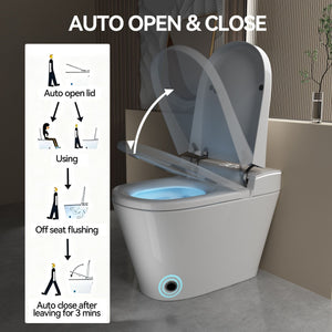 Smart Bidet Toilet With Auto Open / Close Seat, Warm Water Wash, Heated Seat, And Wireless Remote Control