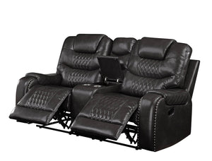 Braylon Recliner Loveseat With Cupholder Console - Brown