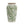 6.5x6.5x11.6 White Ceramic Flower Vase with Green Floral Pattern